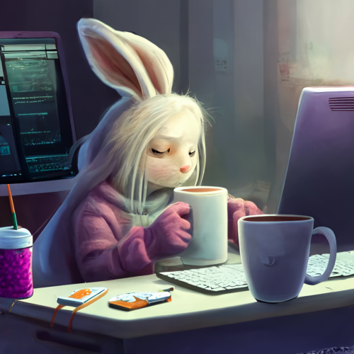 beyondchaos a computer programmer bunny sitting at her desk wit 330b0b84-4721-4104-a827-d1bbbc33aca5 (1) (1)